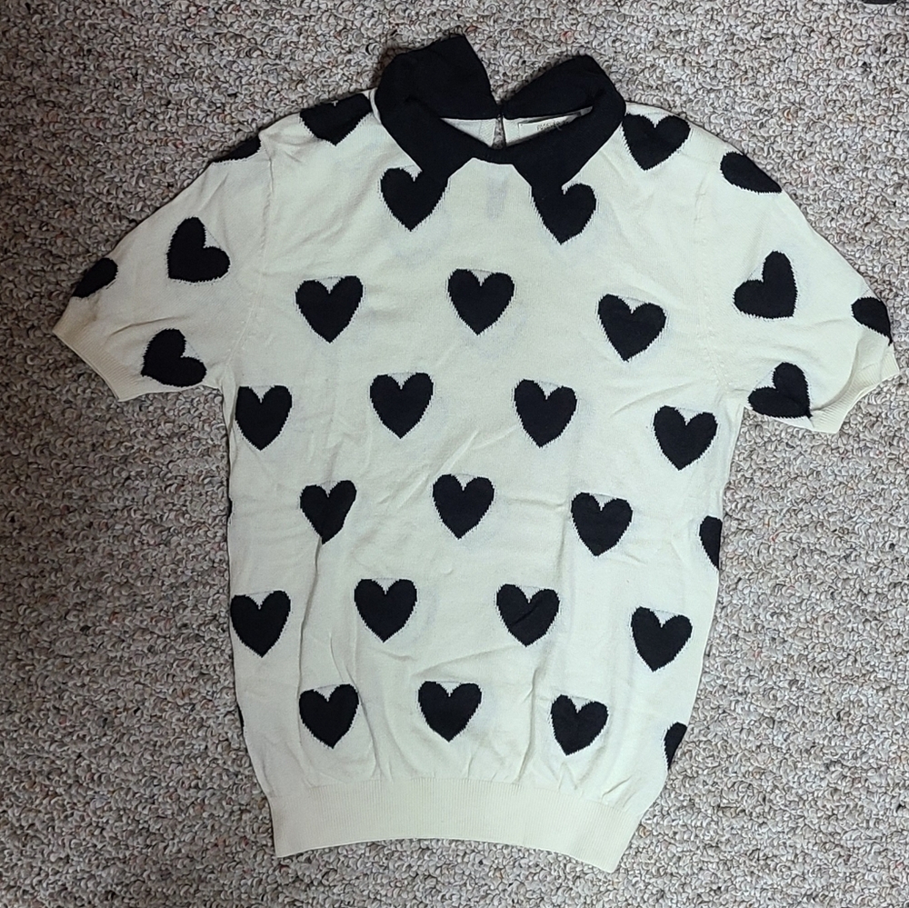 Forever 21 Heart Print Knit Top